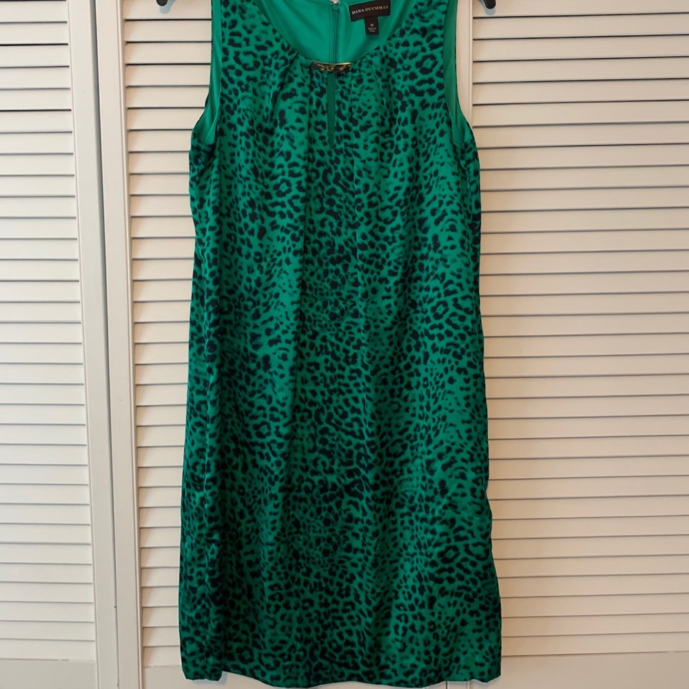 Dana Buchman Green Leopard Dress